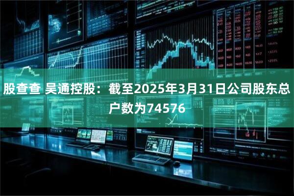 股查查 吴通控股：截至2025年3月31日公司股东总户数为74576