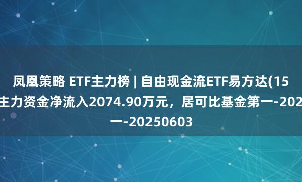 凤凰策略 ETF主力榜 | 自由现金流ETF易方达(159222)主力资金净流入2074.90万元，居可比基金第一-20250603
