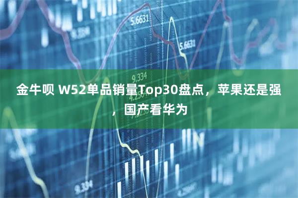 金牛呗 W52单品销量Top30盘点，苹果还是强，国产看华为